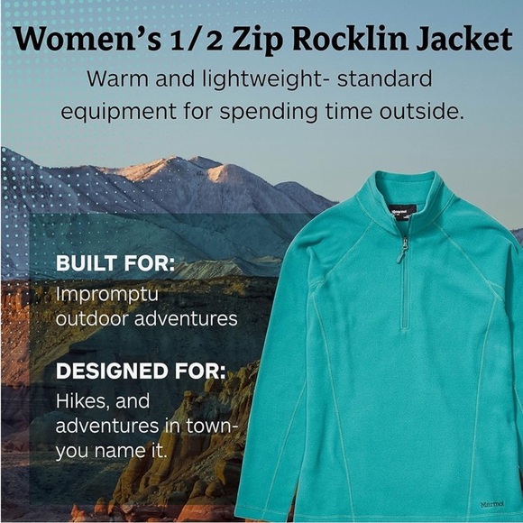 NWT Marmot Deep Jungle Rocklin 1/2 Zip Fleece Large - Picture 3 of 5